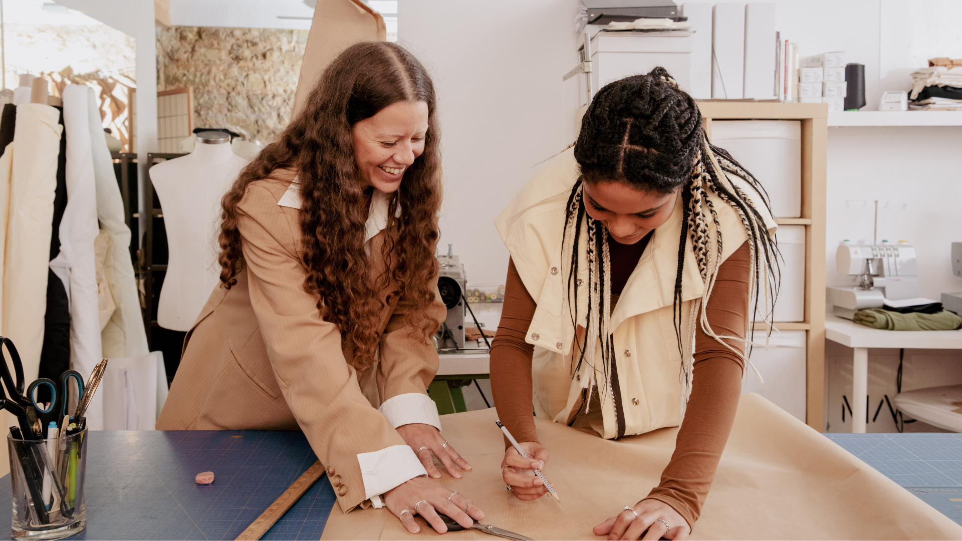 Sewing machine worker